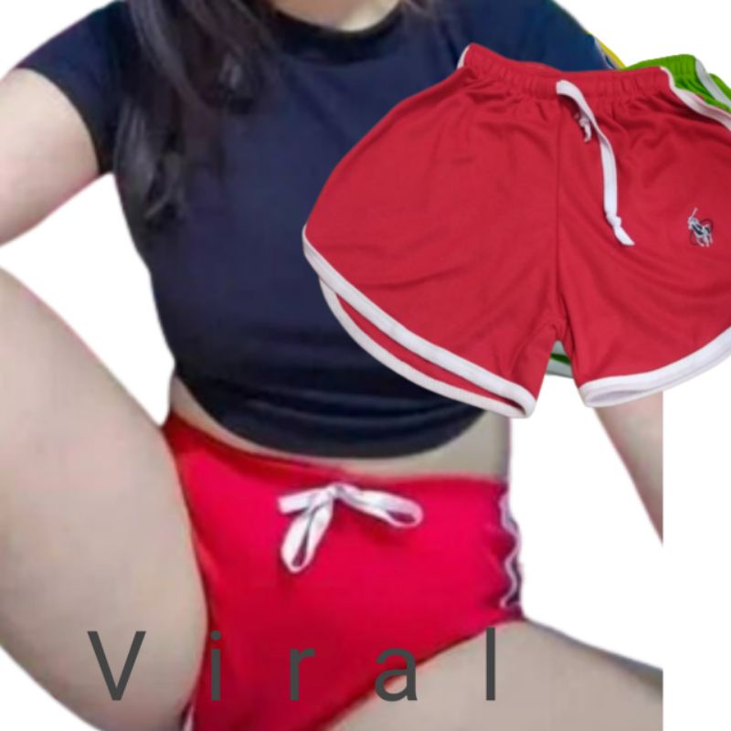 HOT PANT CELANA PENDEK WANITA TIKTOK VIRAL SIZE M BAHAN TEBAL HALUS TALI KUAT MERK POLO IMPORT