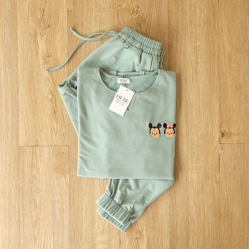 Furry Set SPECIAL EDITION Pakaian Wanita-Teal Mickey & Minnie