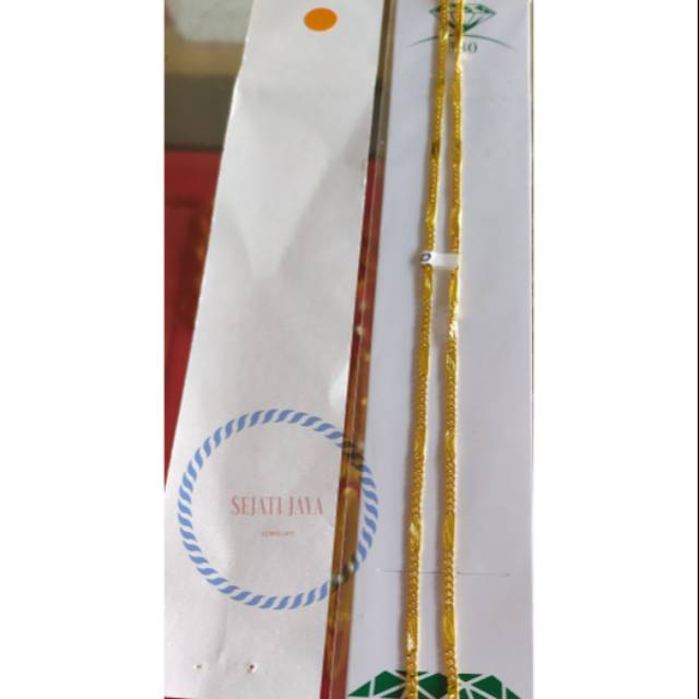 Kalung papan segi emas 24 karat