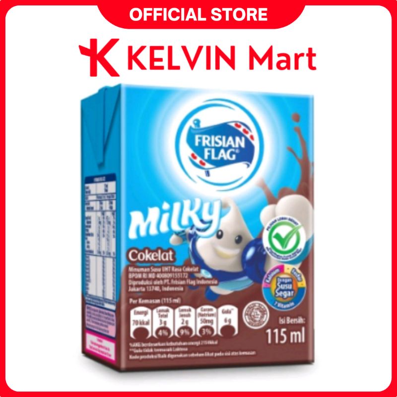 

Frisian Flag Susu Cair UHT Milky Rasa Cokelat pck 115mL | KELVIN Mart