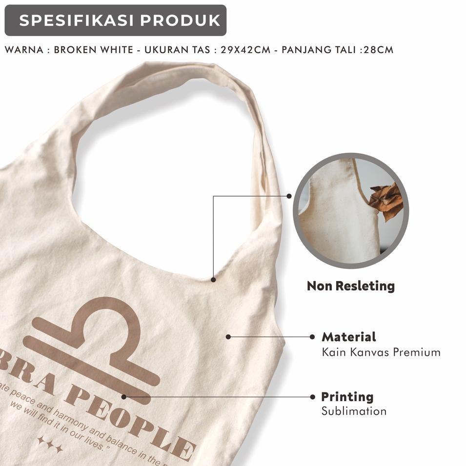 Stok terbatas.. Sevine Tote Bag Kanvas Tas Wanita Kuliah Fashion Laptop Totebag Aesthetic Zodiac Ser