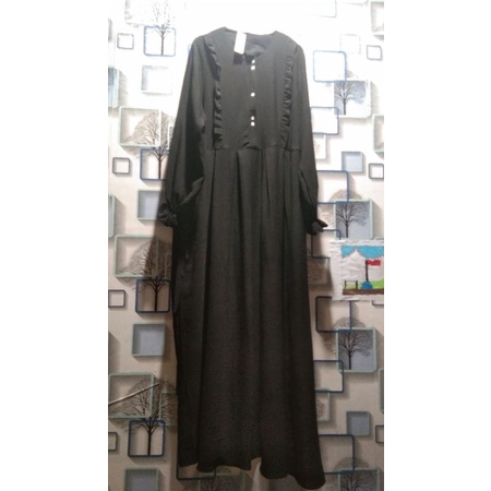 Gamis crinkle airflow Hitam