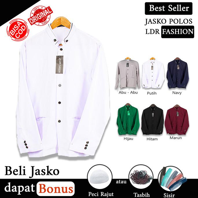 Star Seller Baju Koko - Jasko Polos Putih Elegan - M