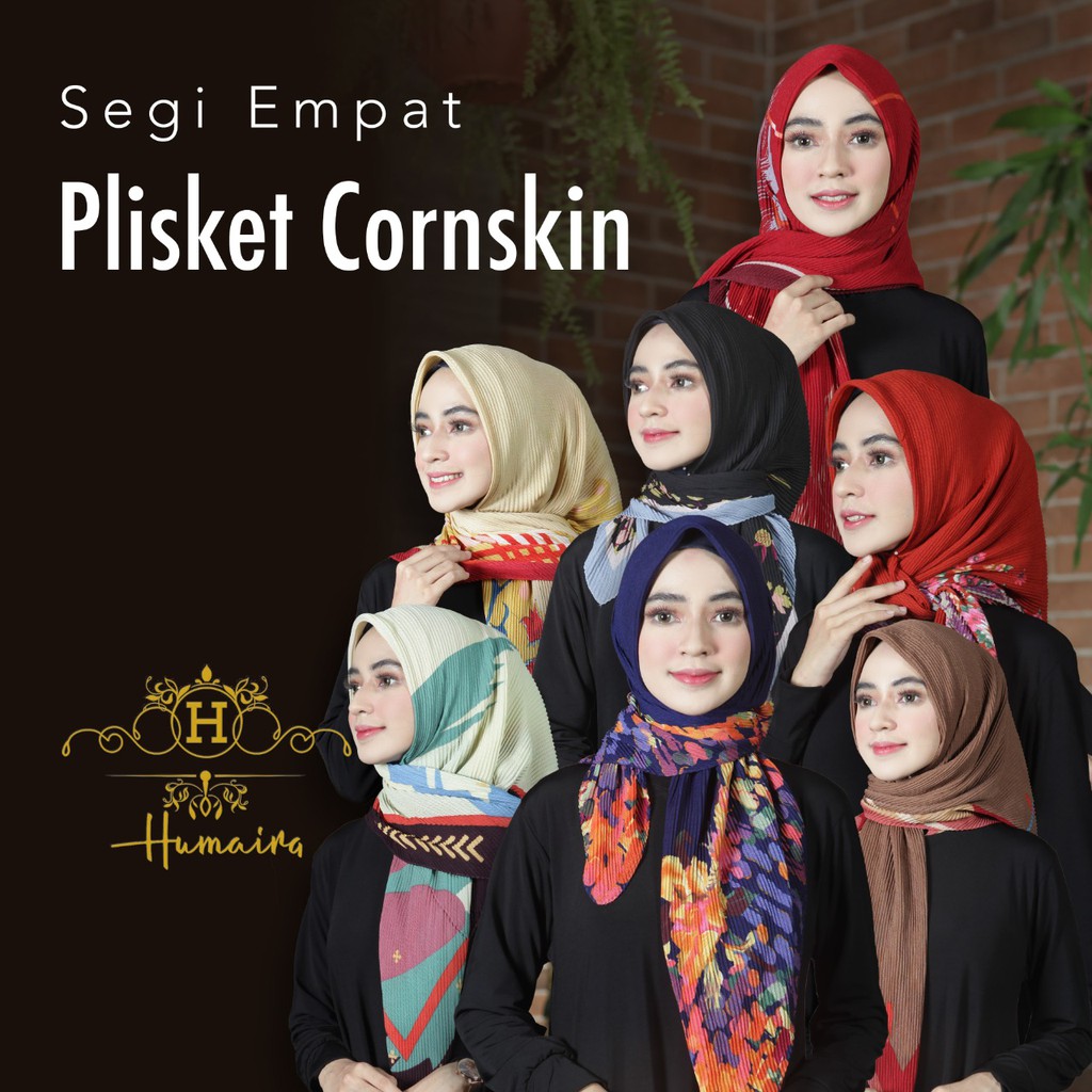 Segiempat Cornskin Plisket 110 x 110 cm Motif