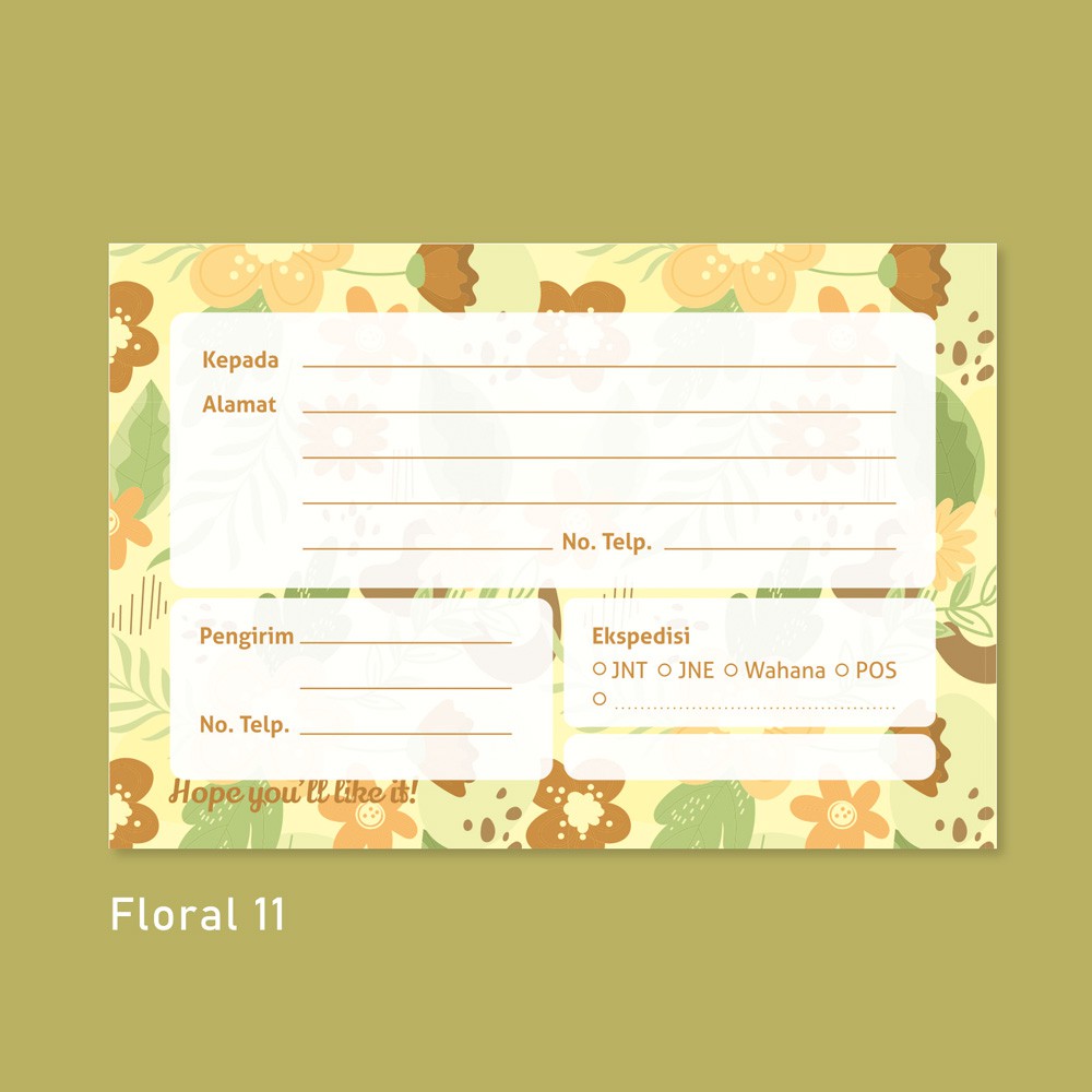 

Stiker Label Pengiriman Olshop Murah - Floral 11