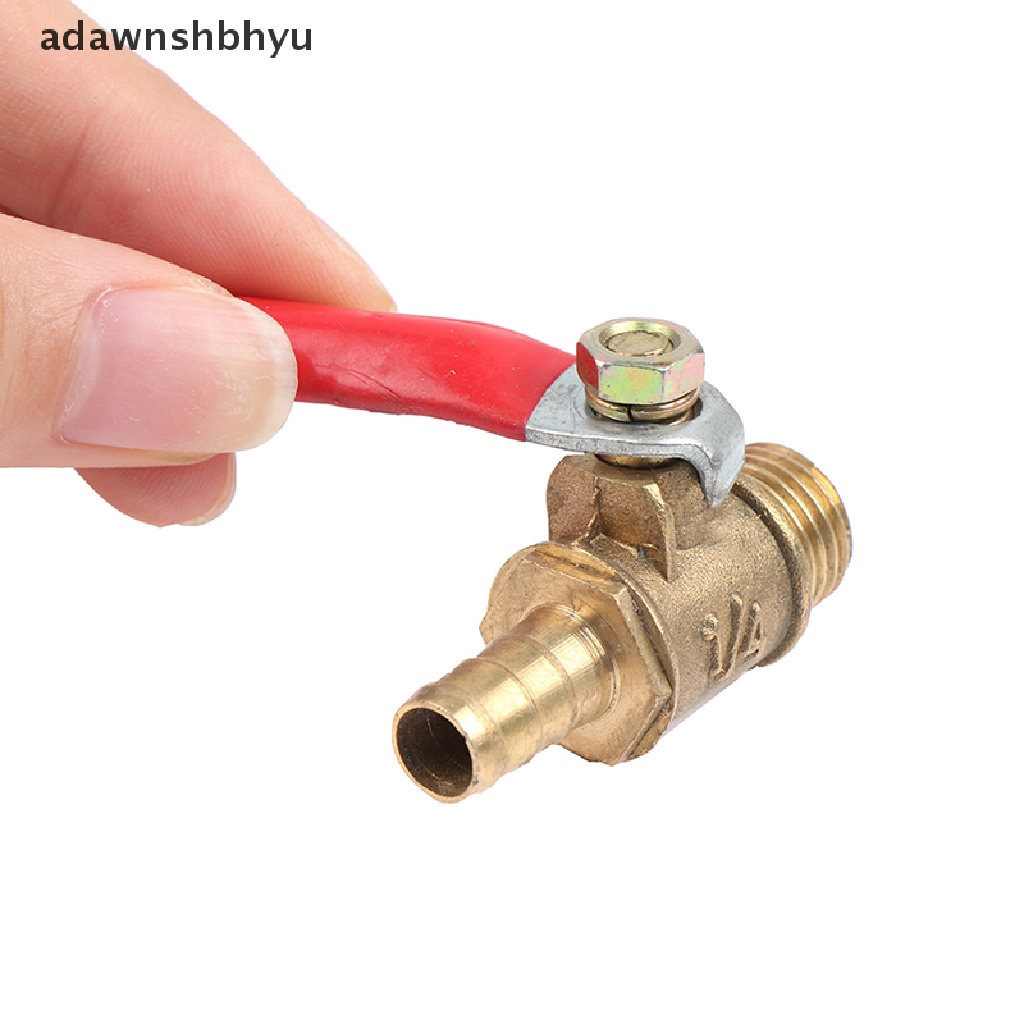 Adawnshbhyu Kuningan Ball Valve Selang Barb 1/4&quot; 3/8&quot; 1/2&quot; BSP Male Thread Connector Pipe Adapter