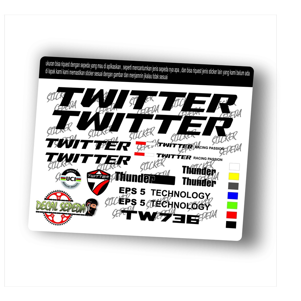 decal twitter - sticker sepeda twitter full cutting