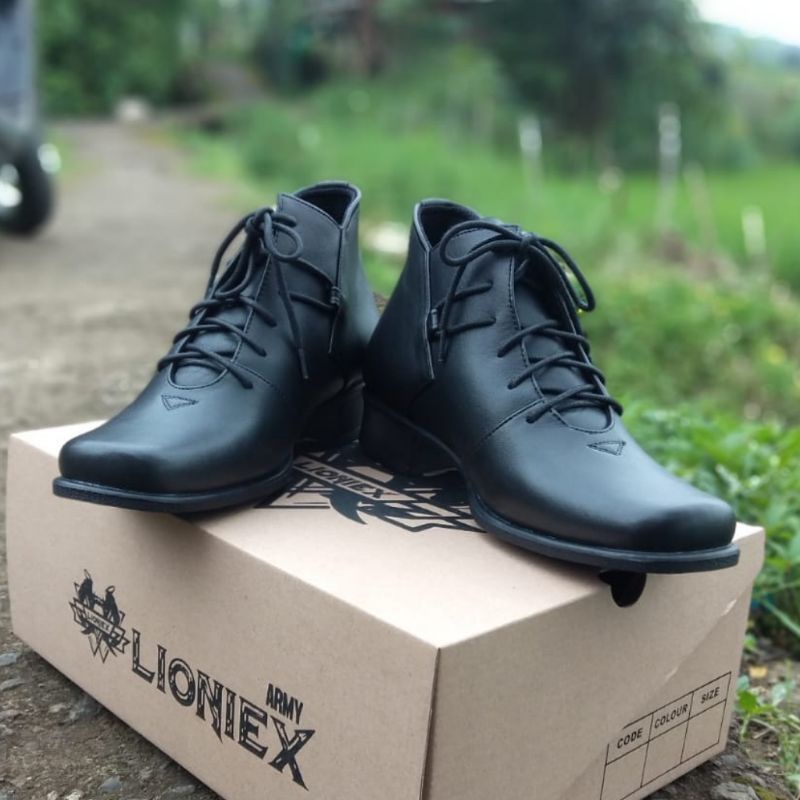 SEPATU PDH WANITA KULIT SAPI ASLI MERK LIONIEX SEPATU PDH DINAS KANTOR TNI POLRI SECURITY SATPAM