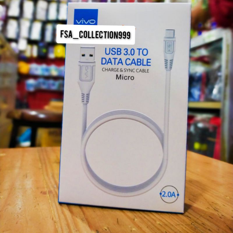 KABEL DATA VIVO ORIGINAL 100% Y12, Y15, Y17, Y19, Y20, Y71, Y91c, V5, V7, Z1PRO Micro USB Fast Charging ViVo