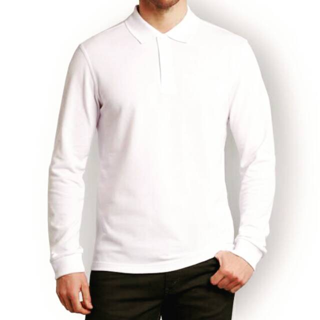 Kaos Polo Shirt Kaos Polo Kaos Kerah Kaos Lengan Panjang Putih Shopee Indonesia