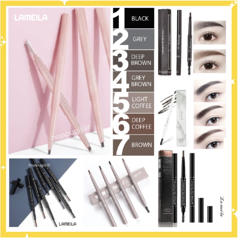 LAMEILA 7 Colors Double Heads Eyebrow Pencil Lasting Eyebrow Pen (Waterproof)