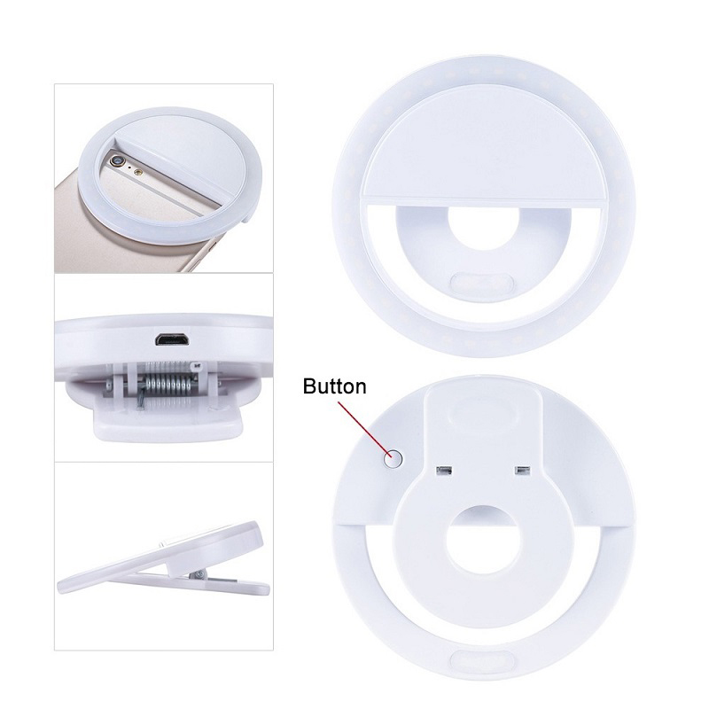 Lampu Selfie Ring Led Dengan Charger Usb Untuk Iphone