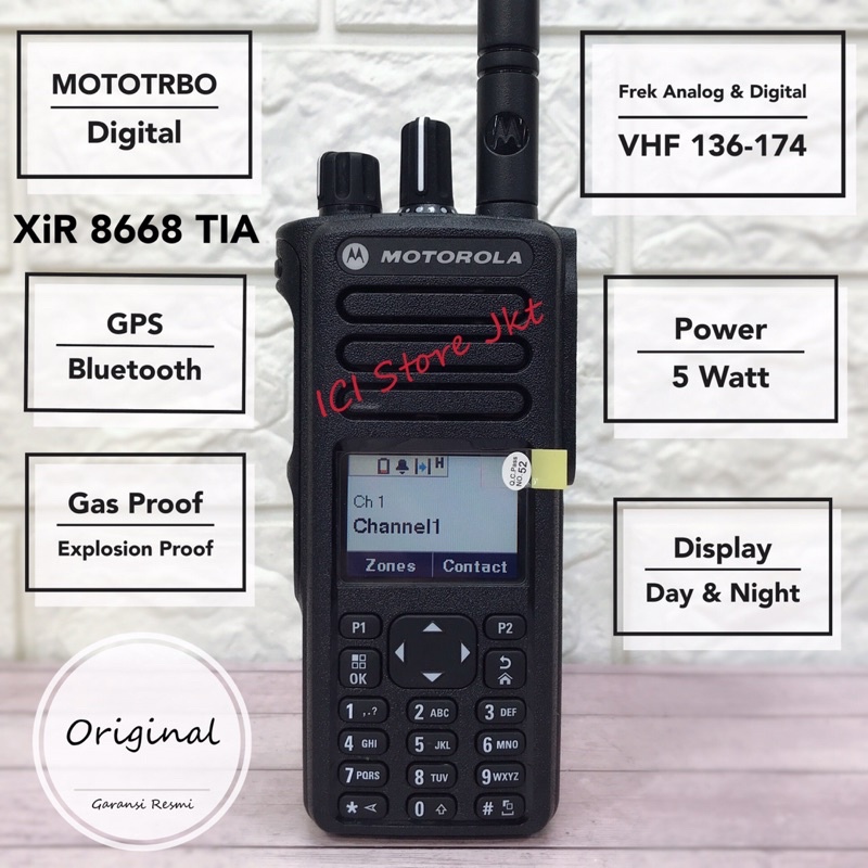 HT Motorola Xir 8668 TIA VHF garansi resmi