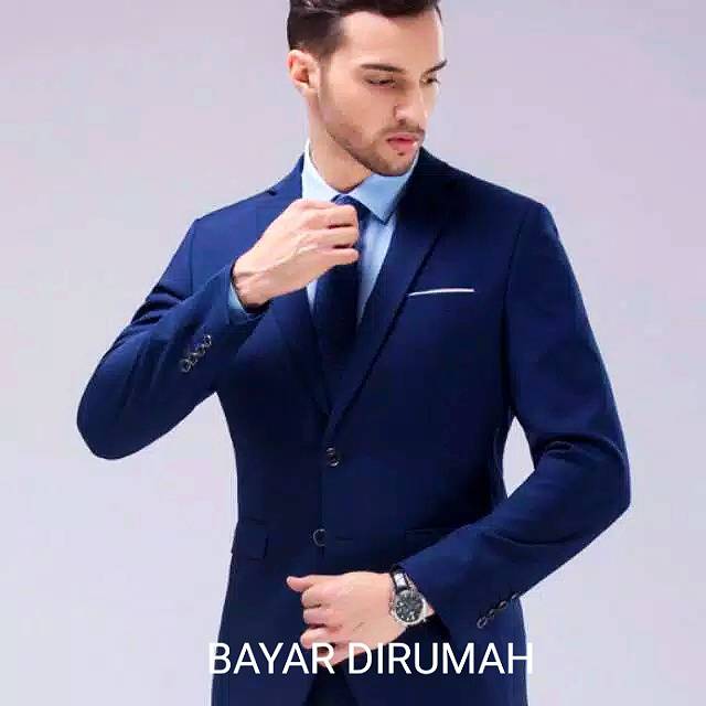 Jas Blazer Pria Navy (Untuk Formal dan Santai)