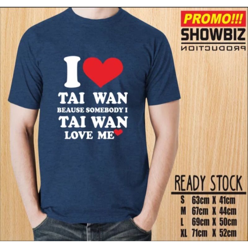 Kaos Taiwan Baju Pria Wanita Tshirt Distro Oleh Oleh Casual  Bahan Katun Terbaik