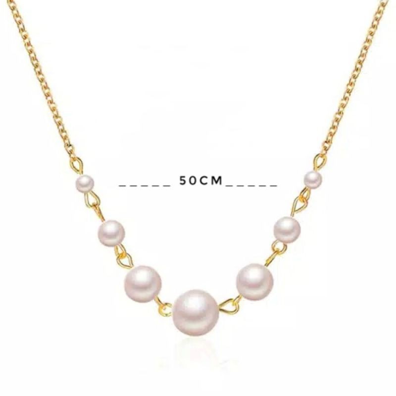 Anne Pearl Korean Necklace Kalung Korea Rantai Mutiara