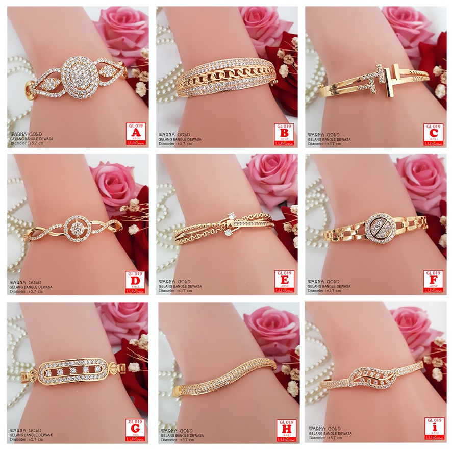 GL 019 Gelang Bangkok Mewah Gelang Tangan Wanita Bangle Wanita Perhiasan Emas Imitasi Lapis Emas Yaxiya Gelang Xuping Set Murah Luxx Xuping