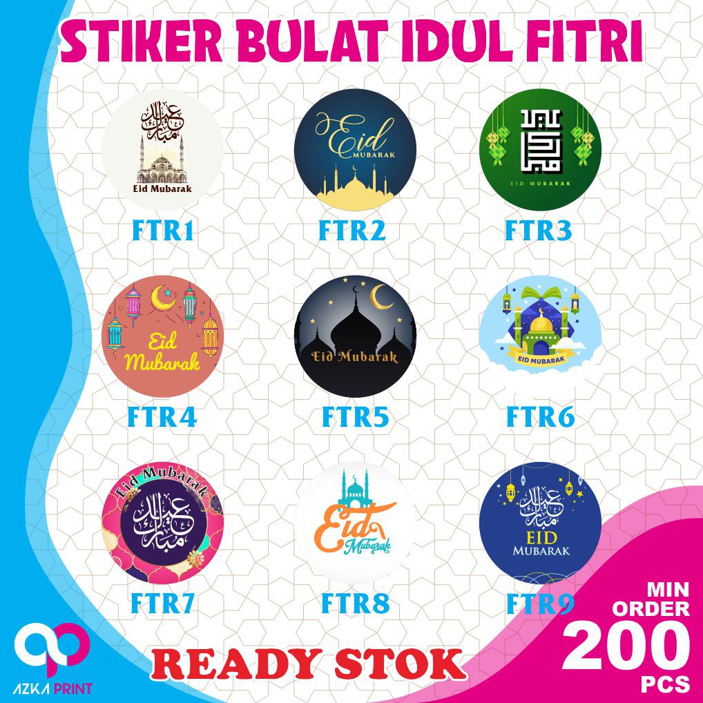 

[CROMO] CETAK STIKER BULAT TEMA IDUL FITRI - STIKER LEBARAN - STIKER KUE KERING