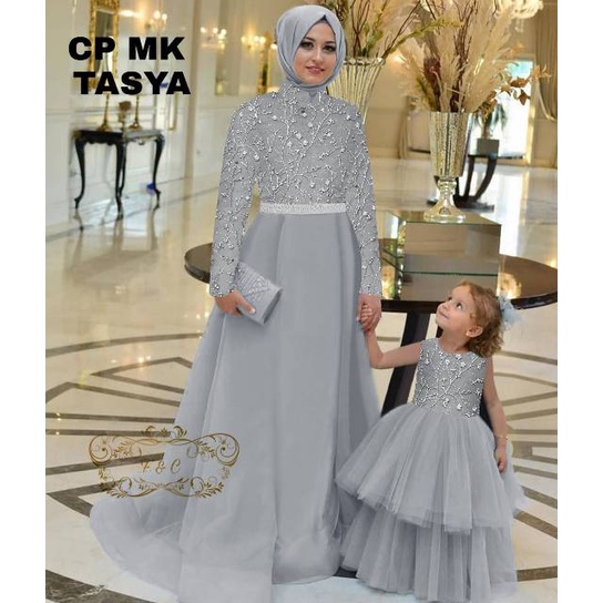 GAMIS COUPLE IBU ANAK MOM KIDS GAMIS PESTA/GAMIS LEBARAN MUSLIM KEKINIAN2023 TILE IBU ANAK FASHION M