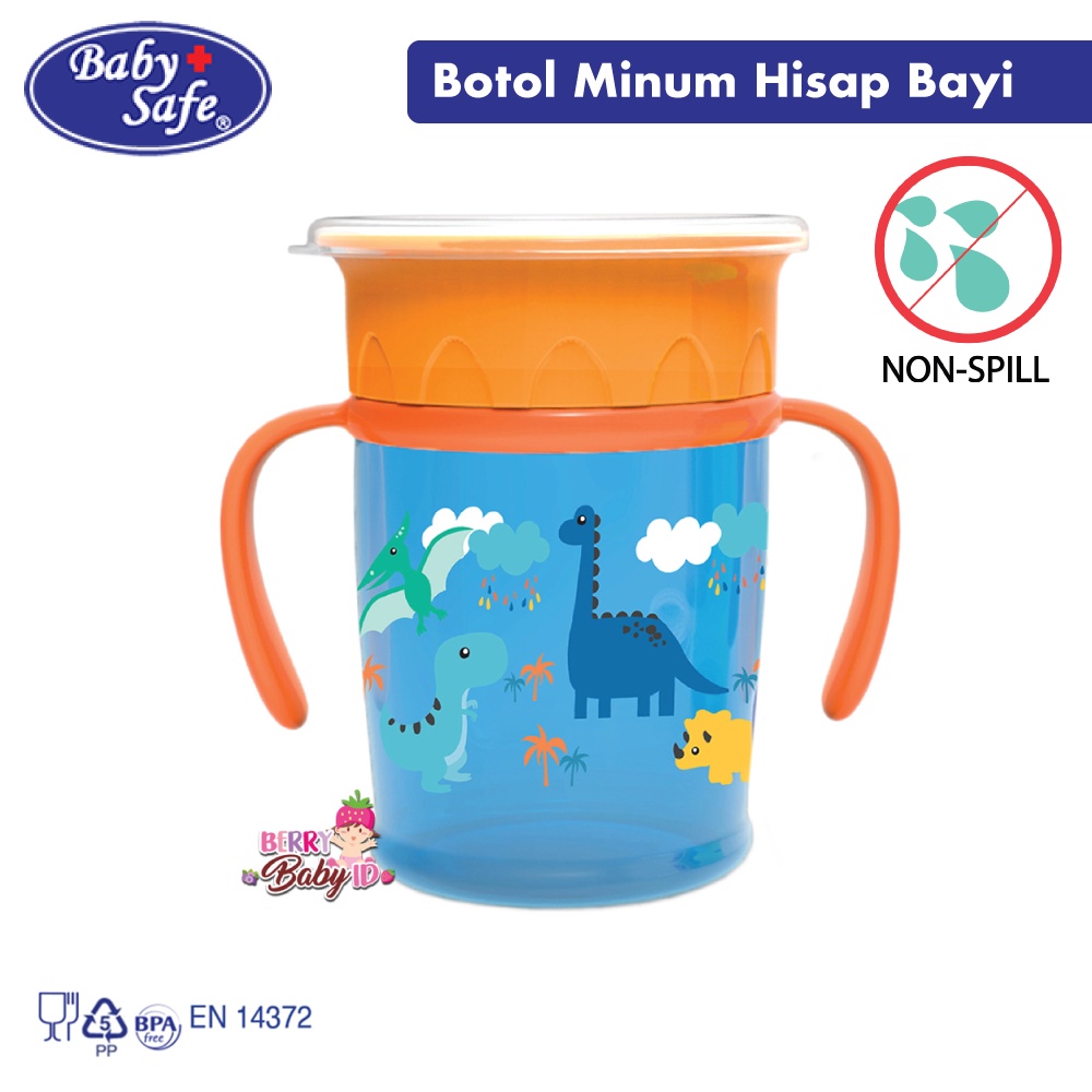 Baby Safe 360 Sipper Cup Gelas Bayi Anti Tumpah 6m+ 270 mL BBS036 Berry Mart