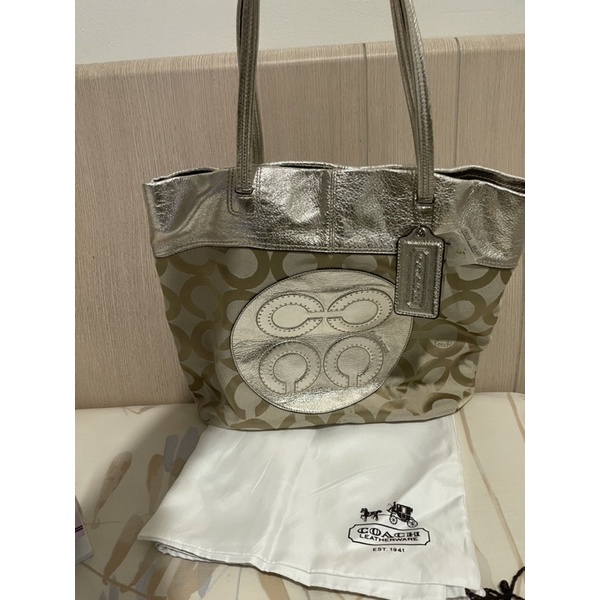 NBU Coach 15013 Gold Julia Op Art Tote