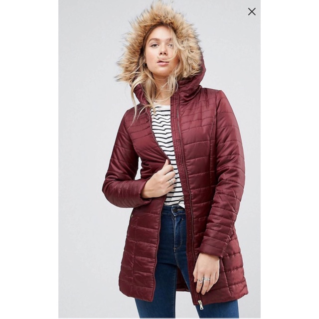 VERO MODA Tall Padded Faux Fur Belted Parka