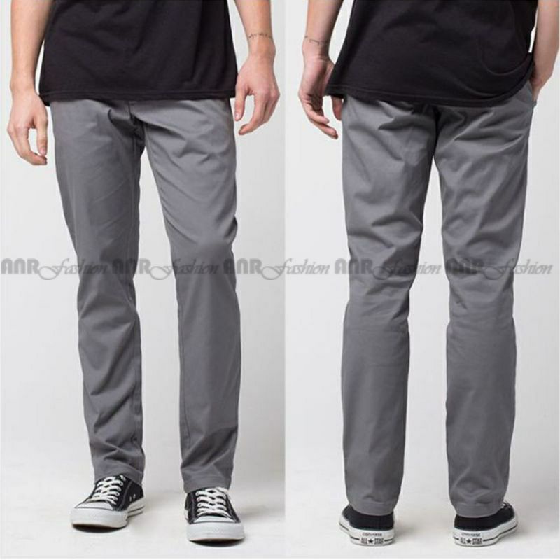 CELANA CINO Panjang Pria  Slimfit KERJAHARIAN Santai Casual Formal Hitam Abu Cream Mocca Size 27-38