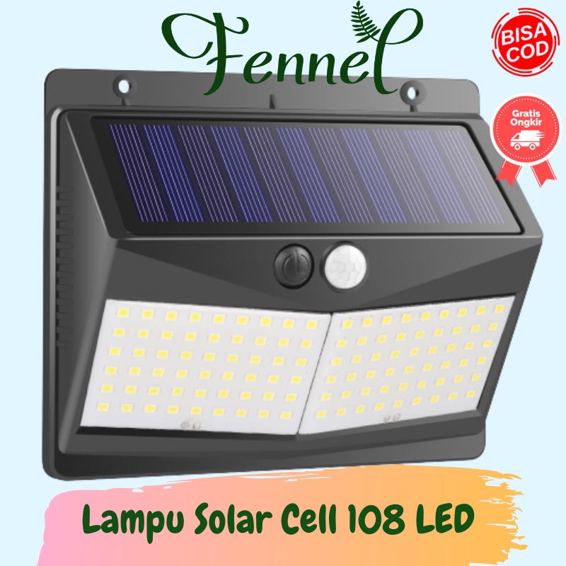 Lampu Solar Panel Sensor Gerak Outdoor Waterproof 108 LED SJ025