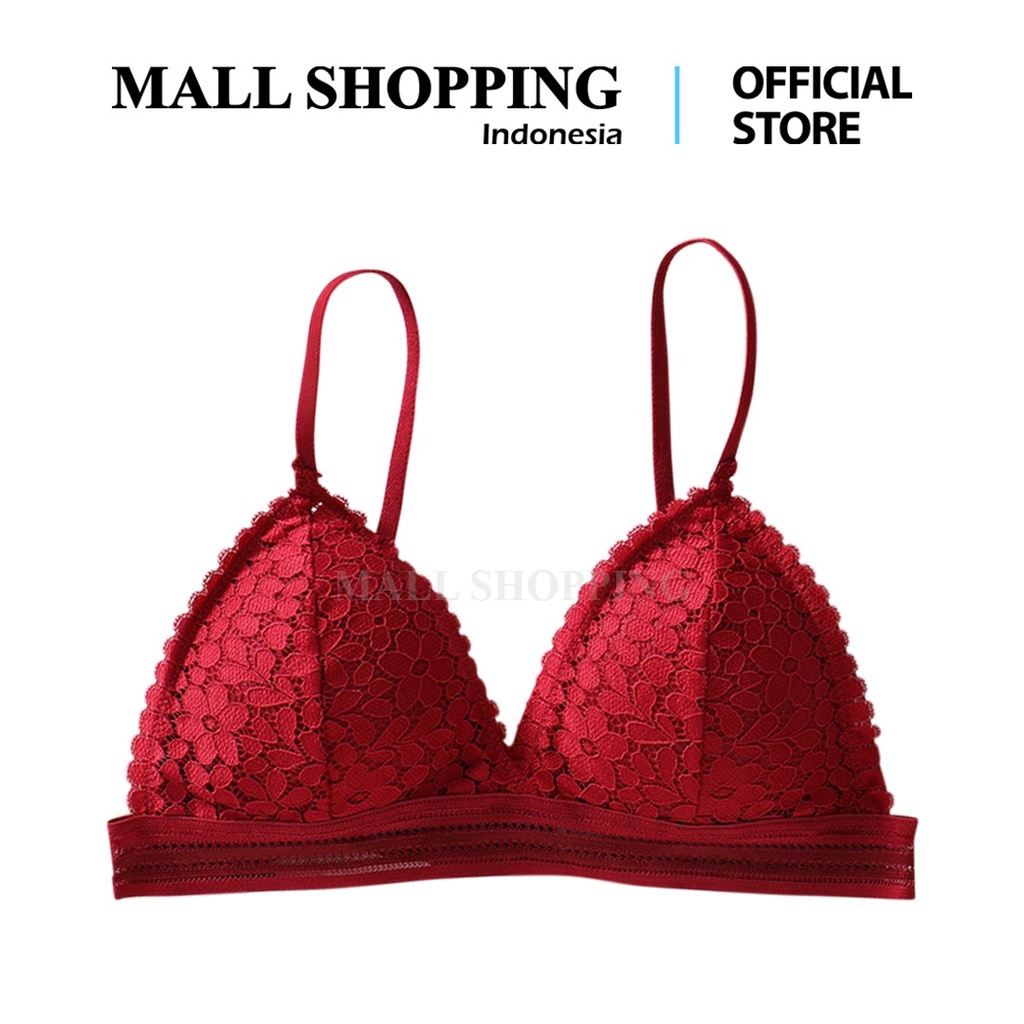 (COD) Bra Pakaian Dalam Wanita Renda Deep V-Leher Dibungkus Dada Lingerie Seksi Mallshoping