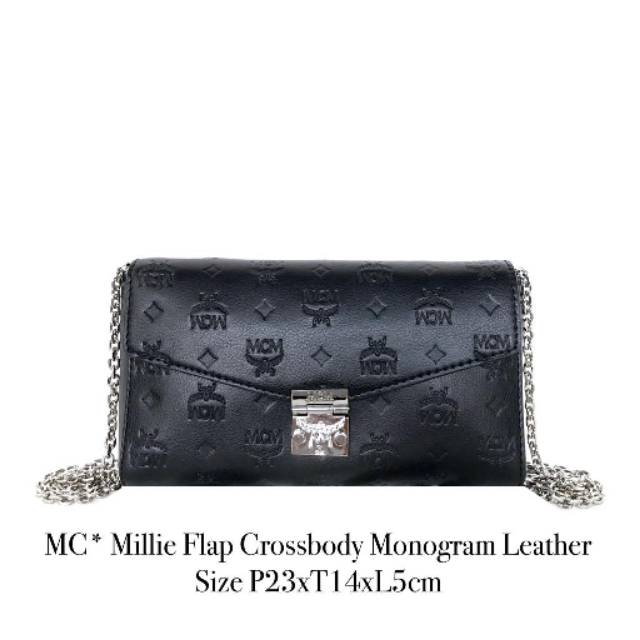 MCM Millie Flap Crossbody Monogram Leather