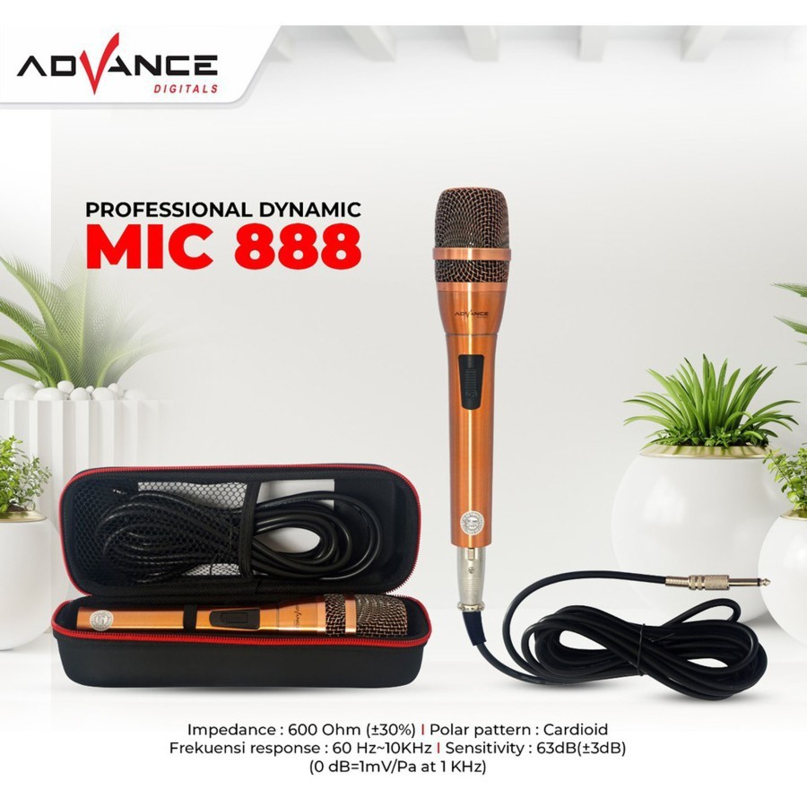 Mic Advance Microphone Kabel Karaoke 888 Super Body Besi