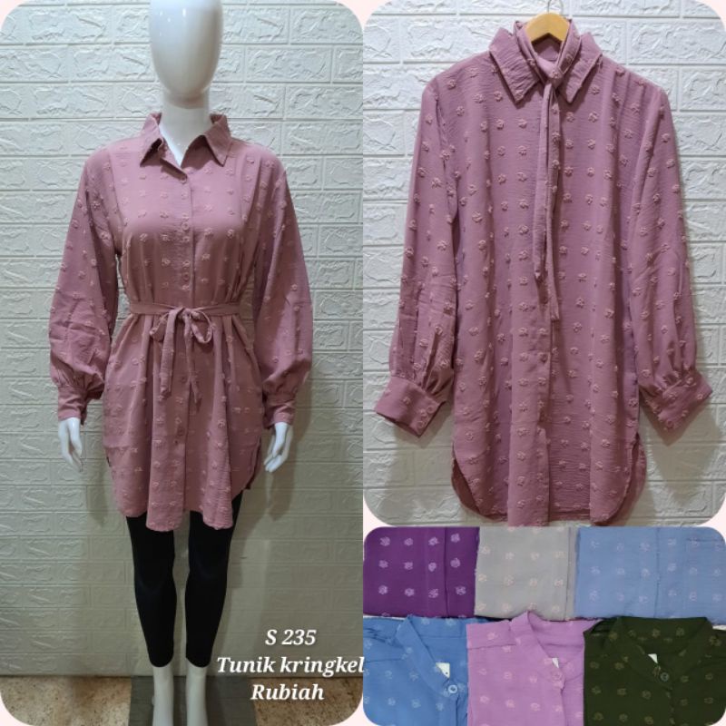 SIDNEY TUNIK KEMEJA CRINKLE RUBY