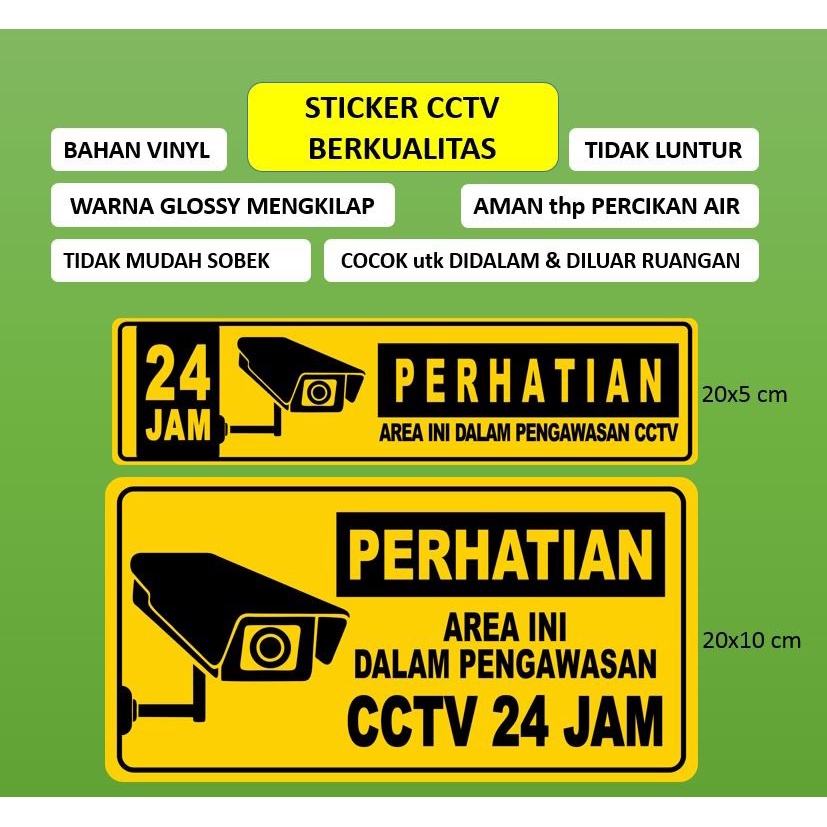 SIGN Stiker CCTV Sticker Area Ini Dalam Pengawasan CCTV 24 jam PANJANG