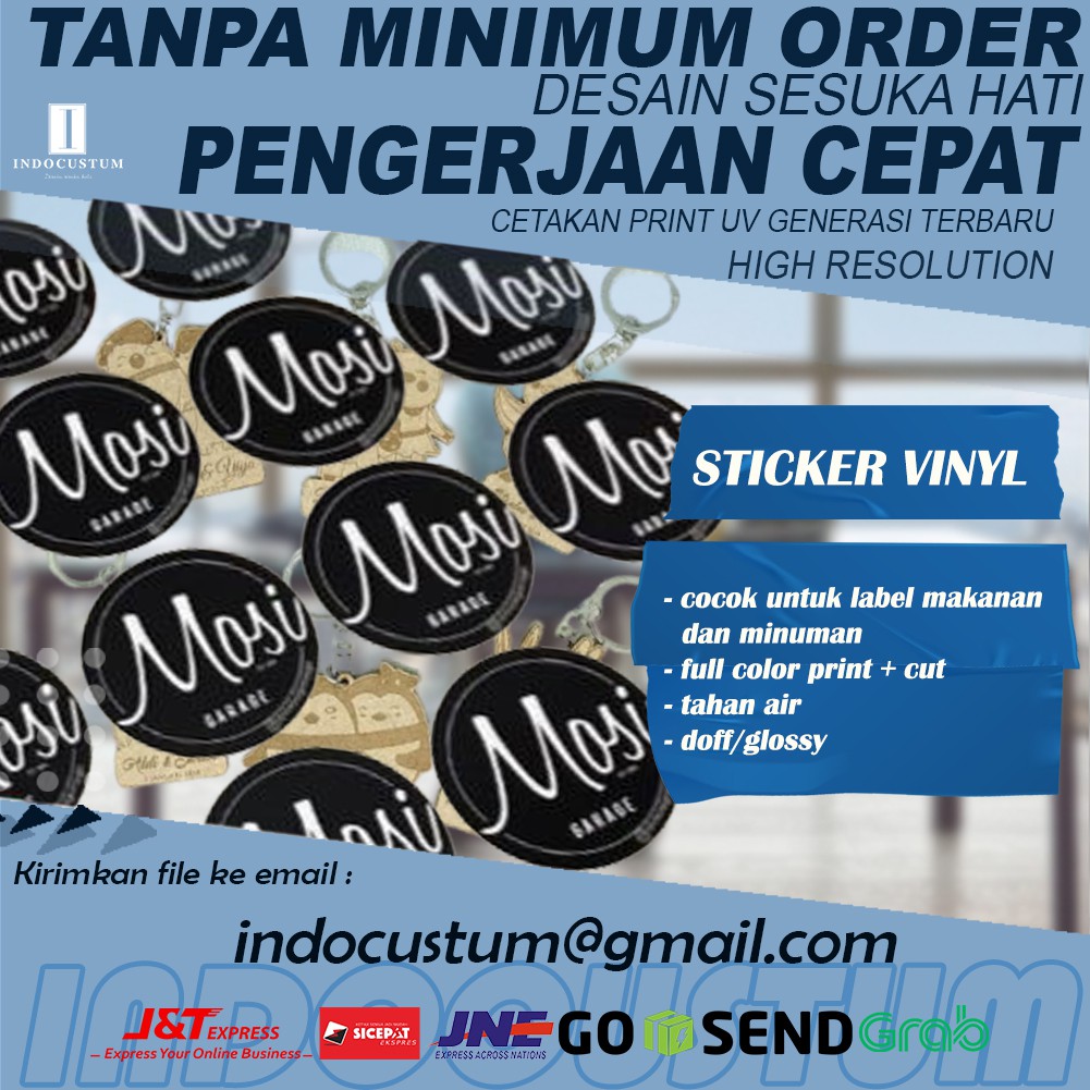 

Sticker Label A3 Vinyl Tahan Air | Print Custom Botol Makanan - Glossy IC073