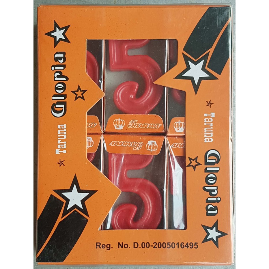 

Lilin Angka 5 / Dus isi 12 pc / Warna Merah Polos