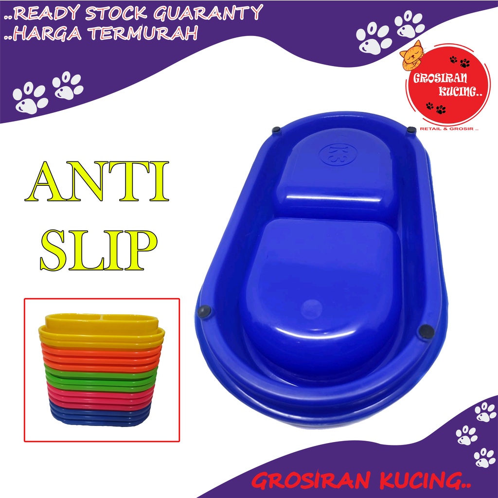 Tempat Makan Minum Pet Bowl Double dan Single Food Drink Anjing Kucing Hewan ANTI SEMUT Warna Warni