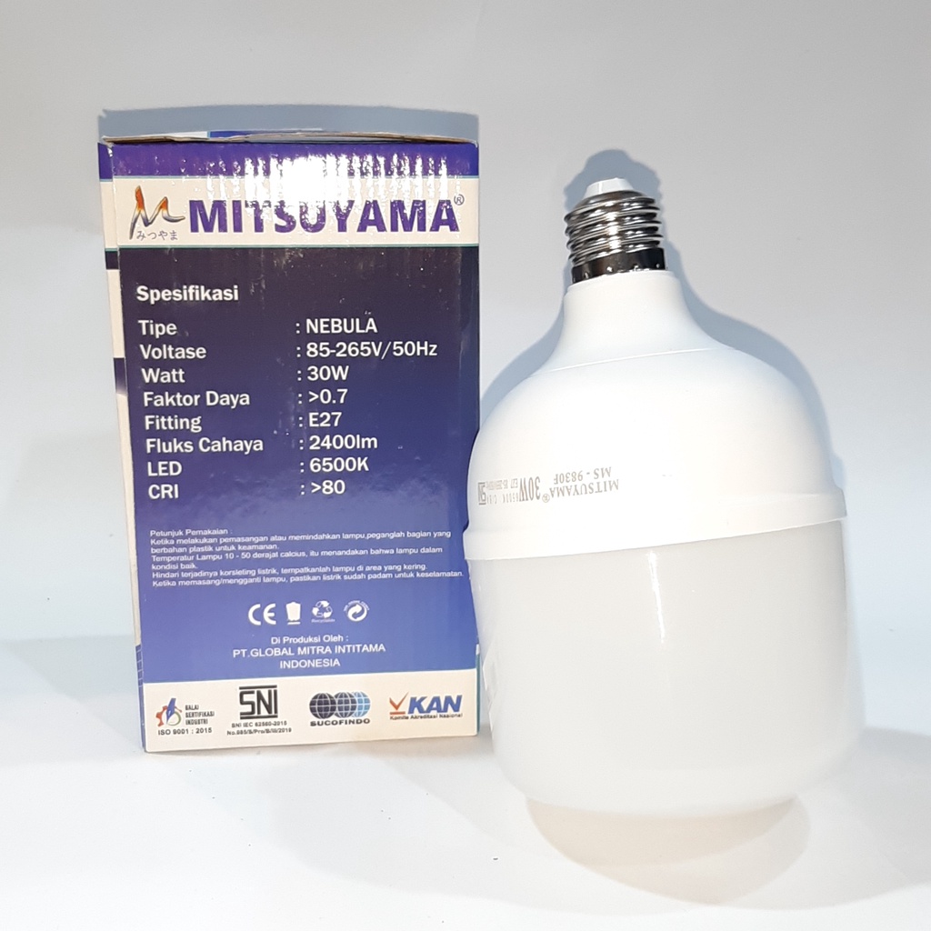 Bohlam Fitting LED Super Terang Mitsuyama Nebula 30 Watt Hemat Energy MS-9830F