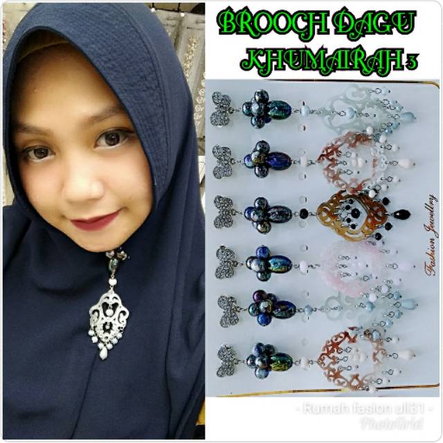 ISI 6PCS BROOCH DAGU CRISTAL PELANGI IKAT JURAY ANTING IMPORT