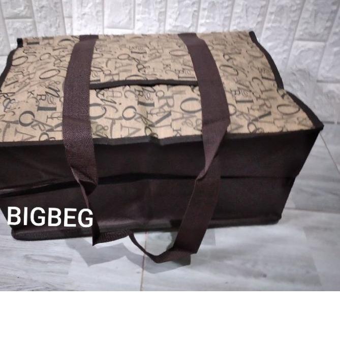 Tas Jinjing Terpal Motif Lebar Kotak Jumbo Tanggung Totebag