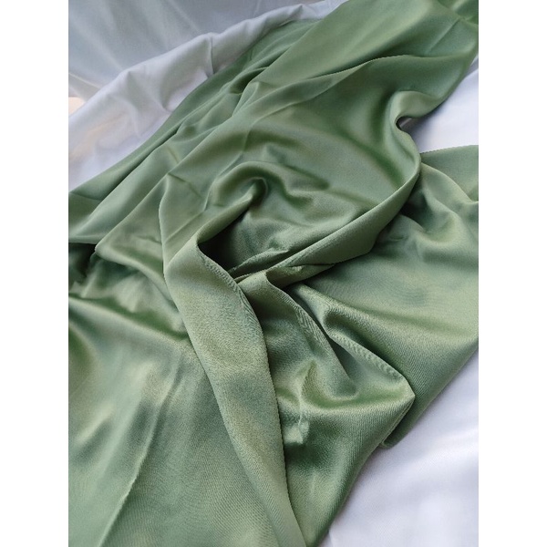 Rok Lilit Polos Satin Silk Premium Wrap skirt  Free ring-Green