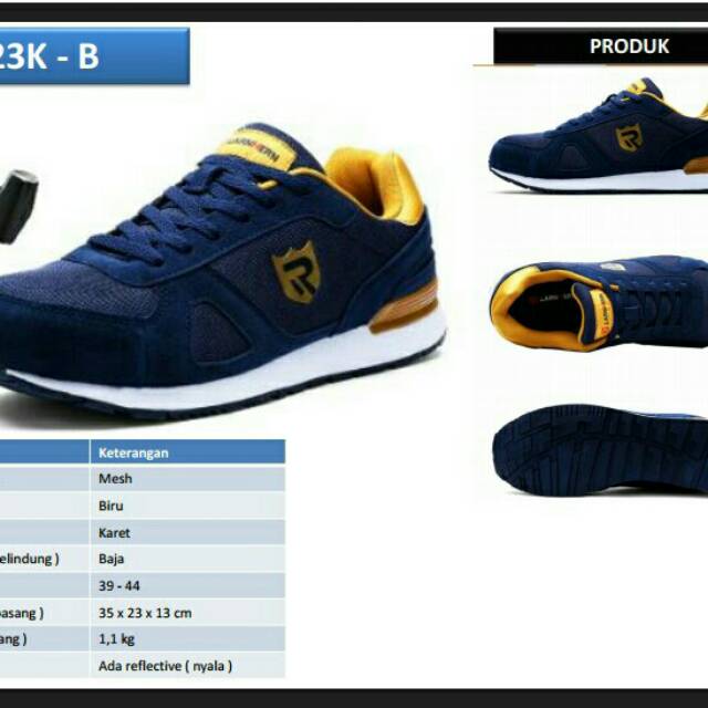 Sepatu Safety Shoes Import Sporty Larnmern (L1023-Navy)