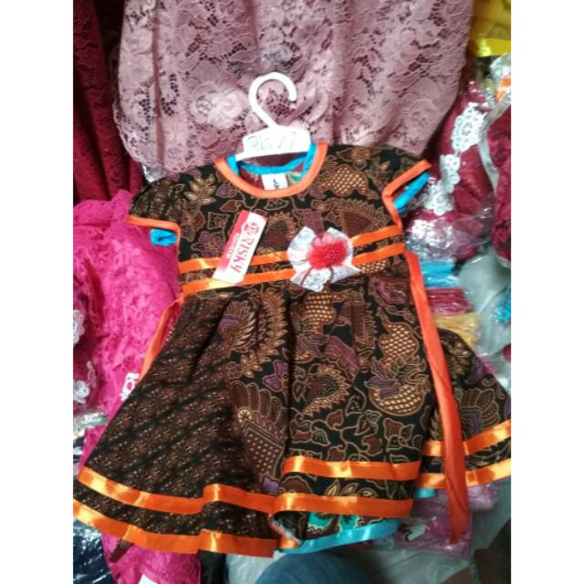 Dress Gaun batik anak 6-18 bulan