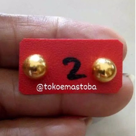 Anting paku emas london 24k berat 2 gram emas toba