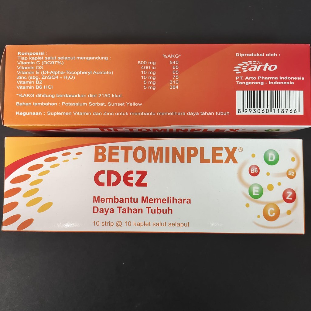 BETOMINPLEX CDEZ STRIP ISI 10 MULTIVITAMIN VITAMIN C D E Z COMPLEX