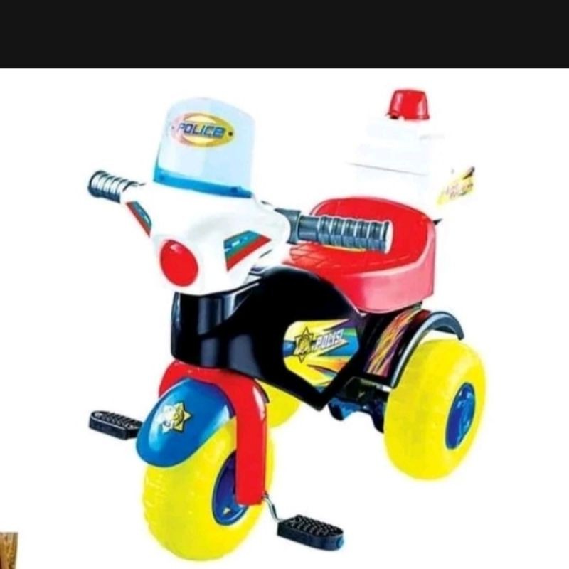 MAINAN ANAK SEPEDA RODA 3 POLISI / MAINAN SEPEDA ANAK POLISI