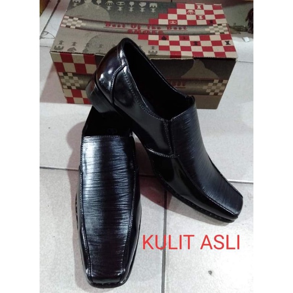 sepatu pansus cowok kulit asli tempahan kantor kerja 38-42