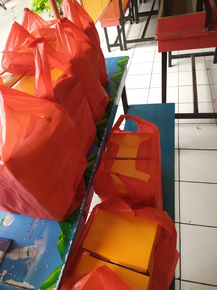 [ Orange - 100 Pc ] Dus Serbaguna Paper Lunch Box Tebal