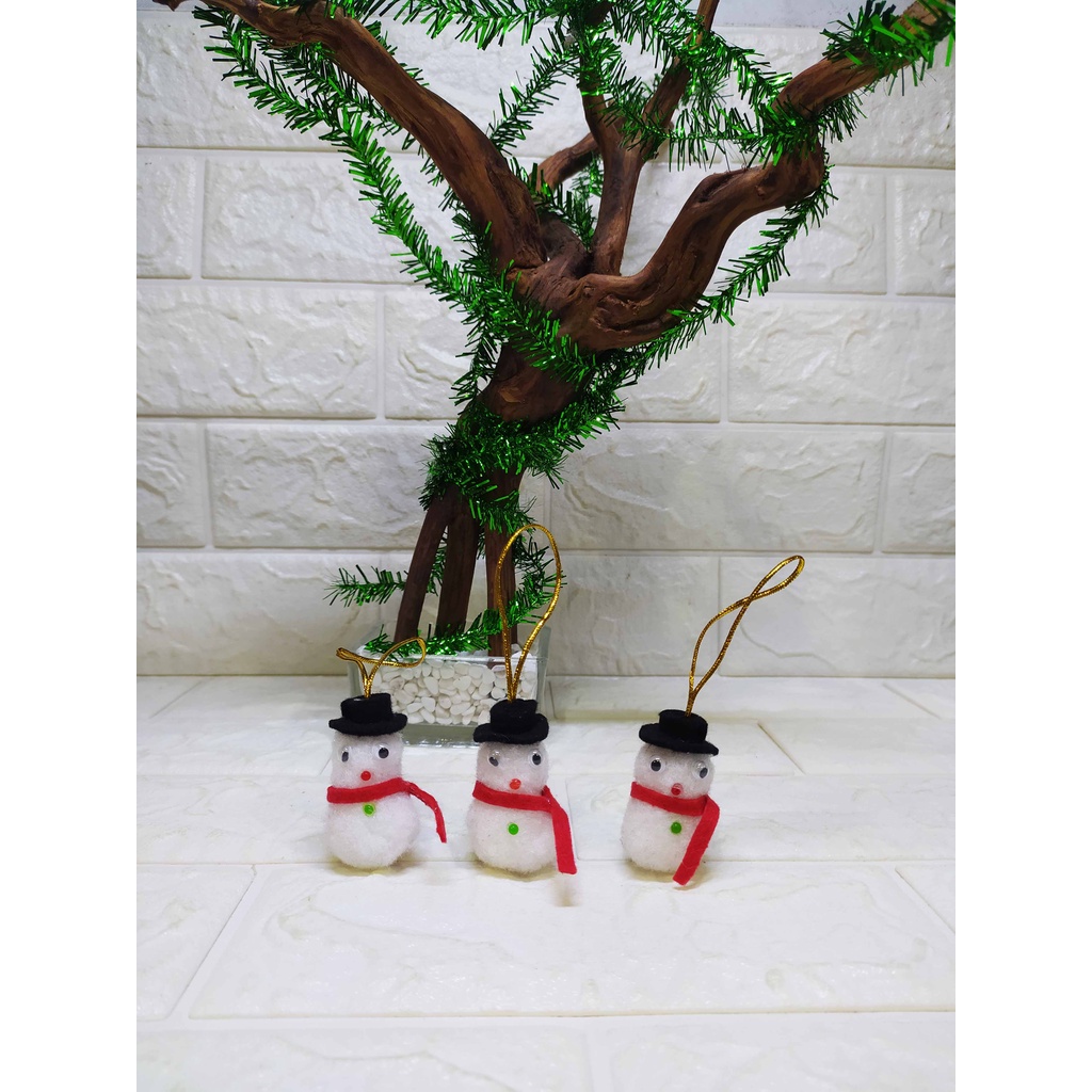 ( 3pcs) Gantungan SNOWMAN - Dekorasi Hiasan pohon Natal