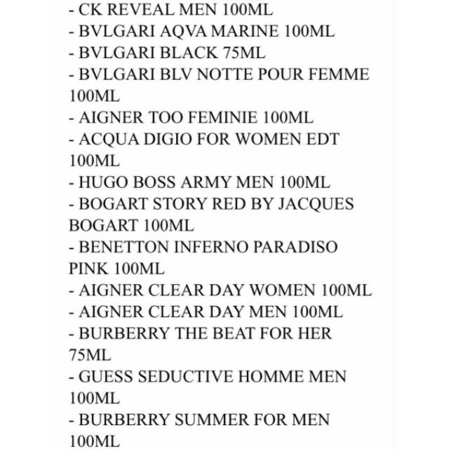 PARFUM ORIGINAL REJECT