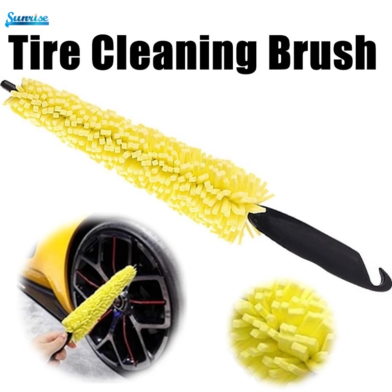 Multi-purpose Plastic Handle Non-scratch Car Tire Brush Rim Sponge Cleaning